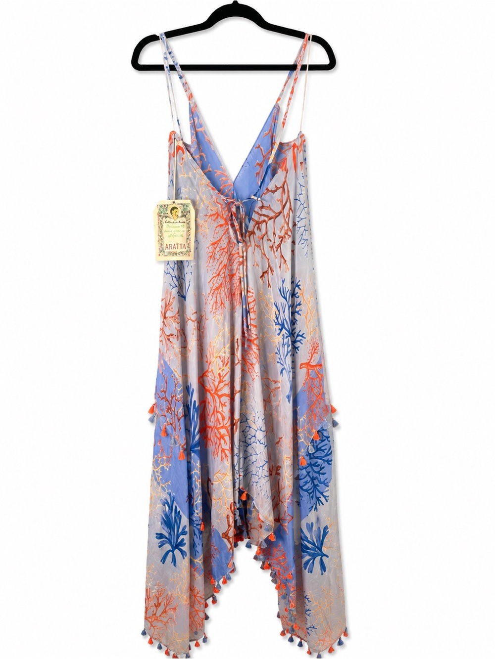 Aratta 🪸 Coral Fields Print | Midi/Maxi | Backless | Slip Dress | Sheer - Picture 8 of 11